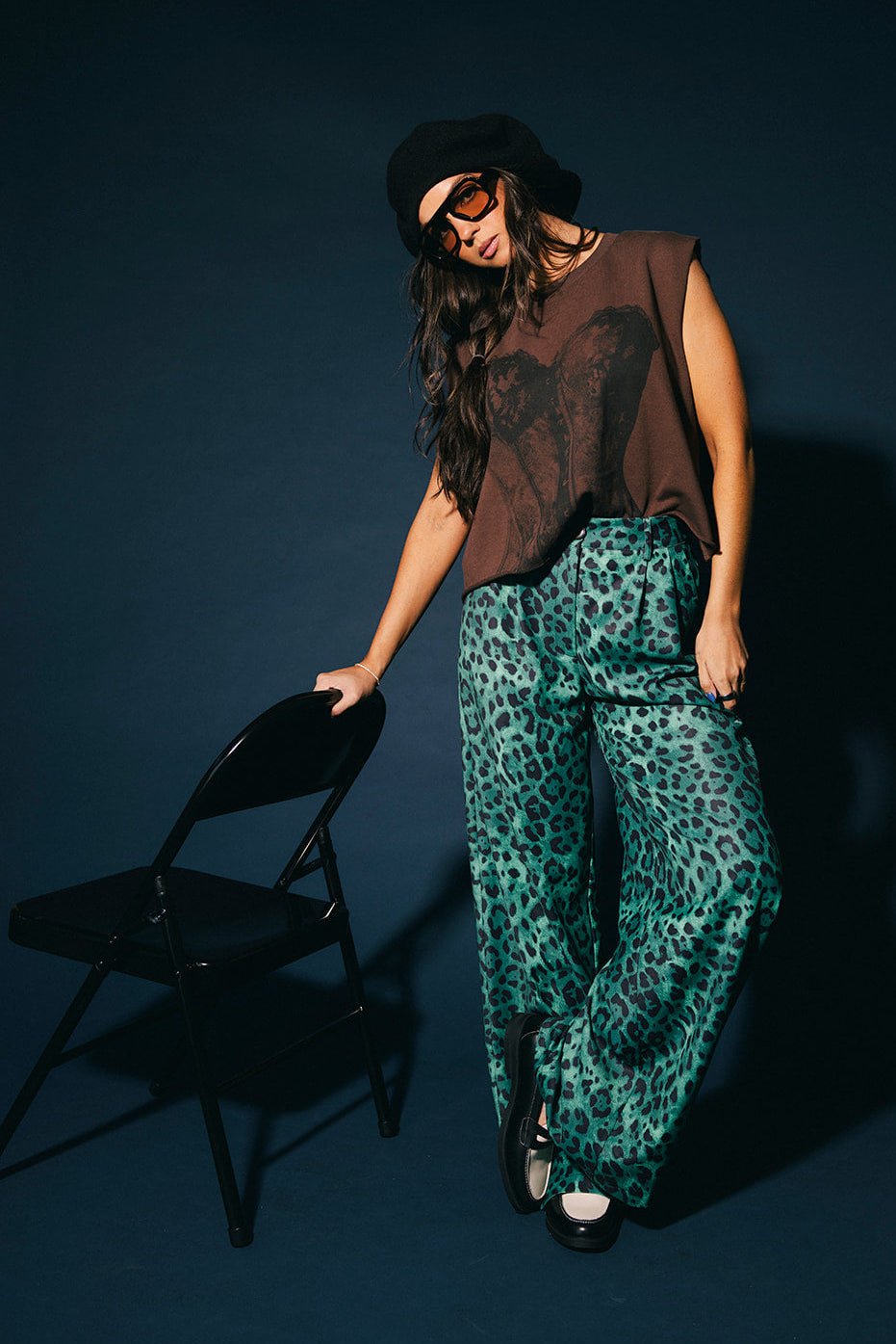 Never Taking These Off Trousers in Emerald Leopard - Dressed in Lala