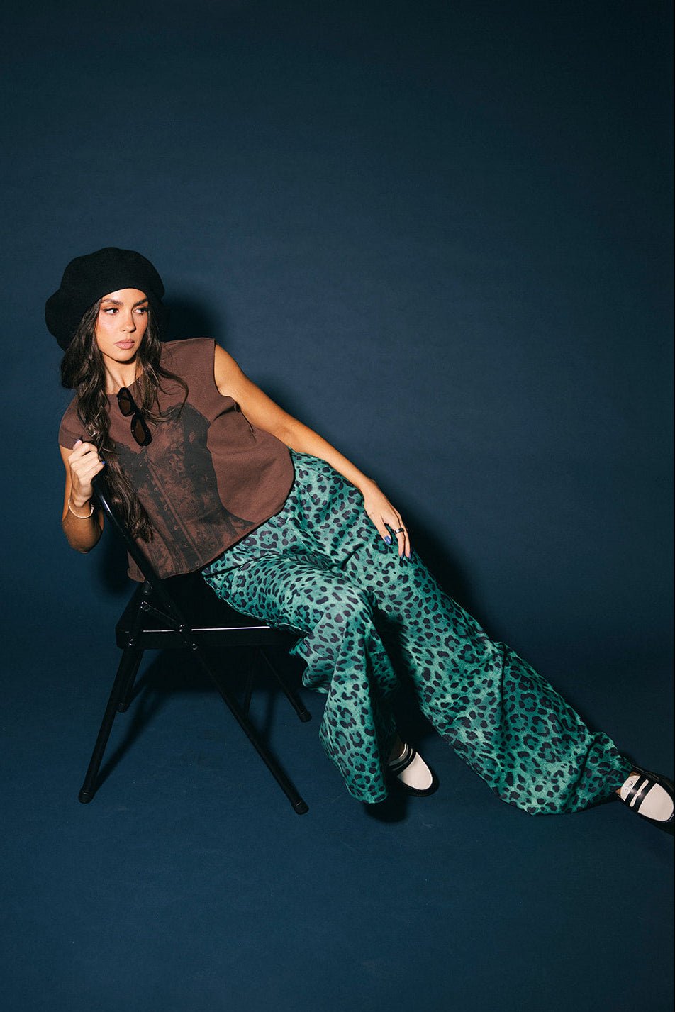 Never Taking These Off Trousers in Emerald Leopard - Dressed in Lala