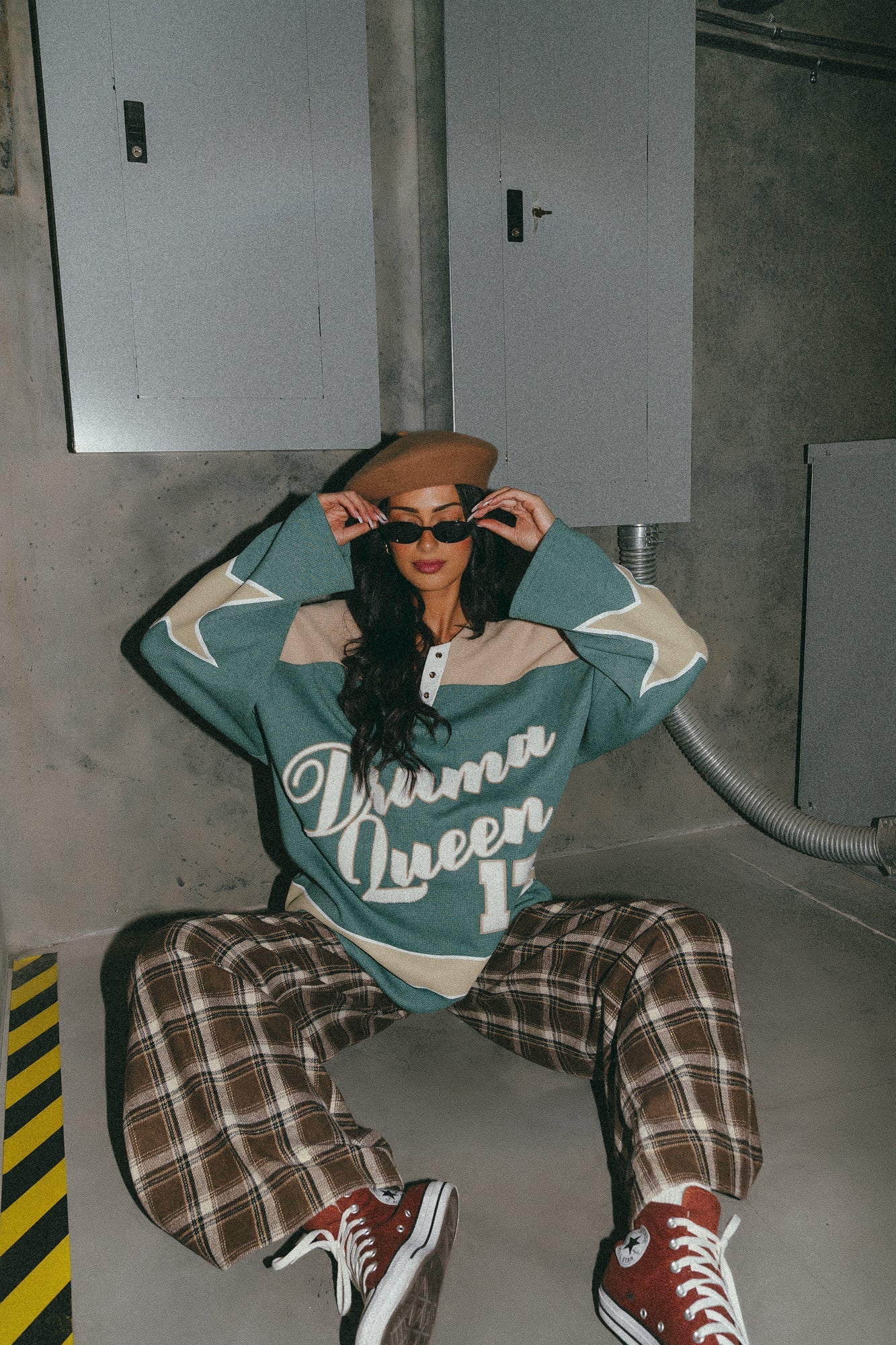 Not Your Drama Queen Waffle Knit Hockey Jersey - Dressed in Lala
