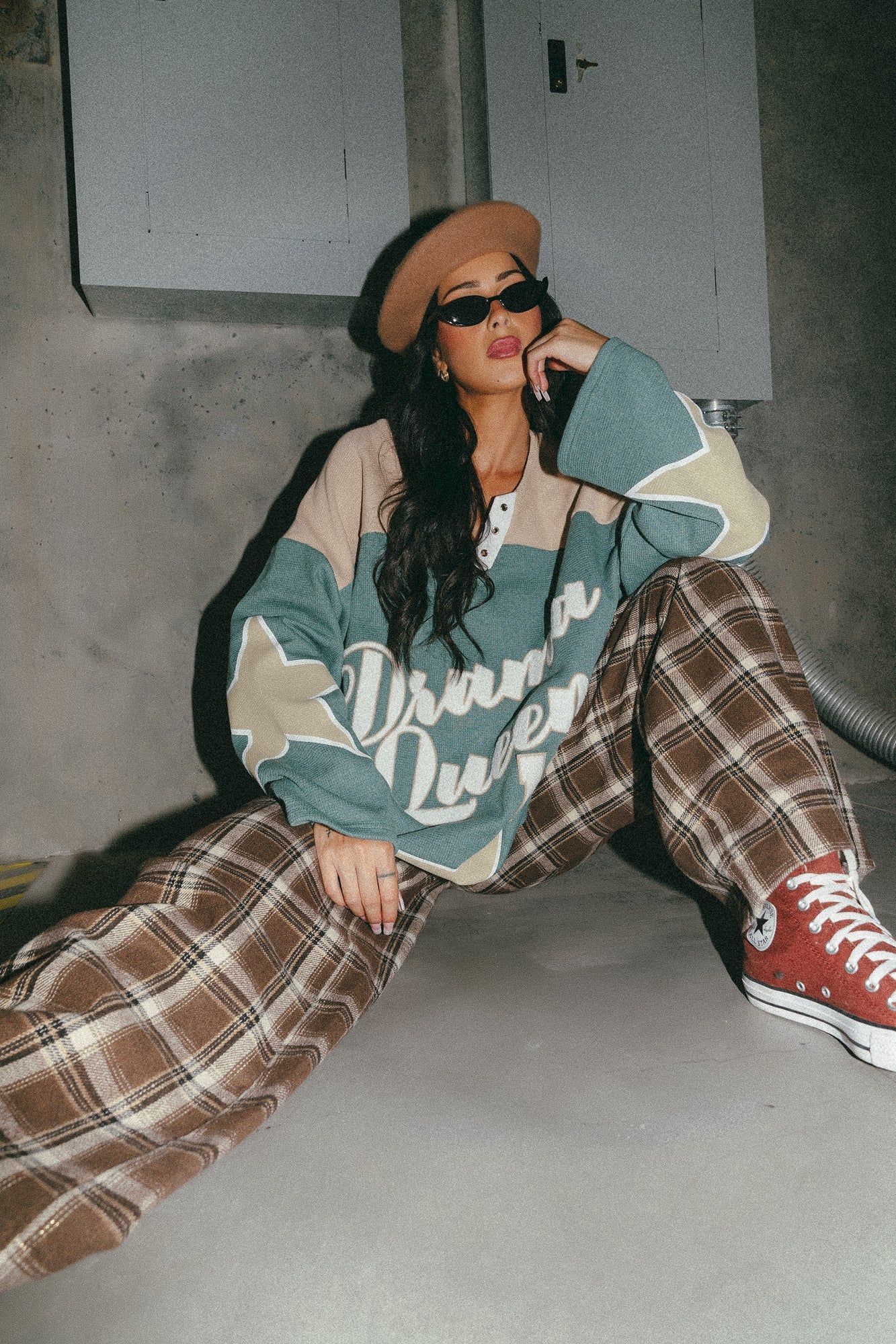 Not Your Drama Queen Waffle Knit Hockey Jersey - Dressed in Lala