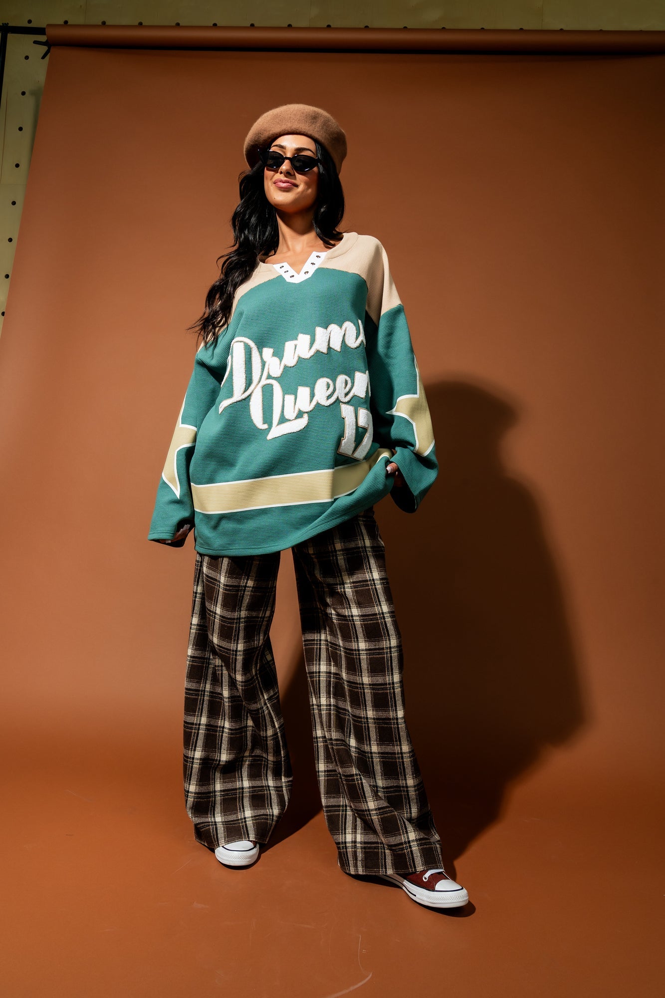 Not Your Drama Queen Waffle Knit Hockey Jersey - Dressed in Lala