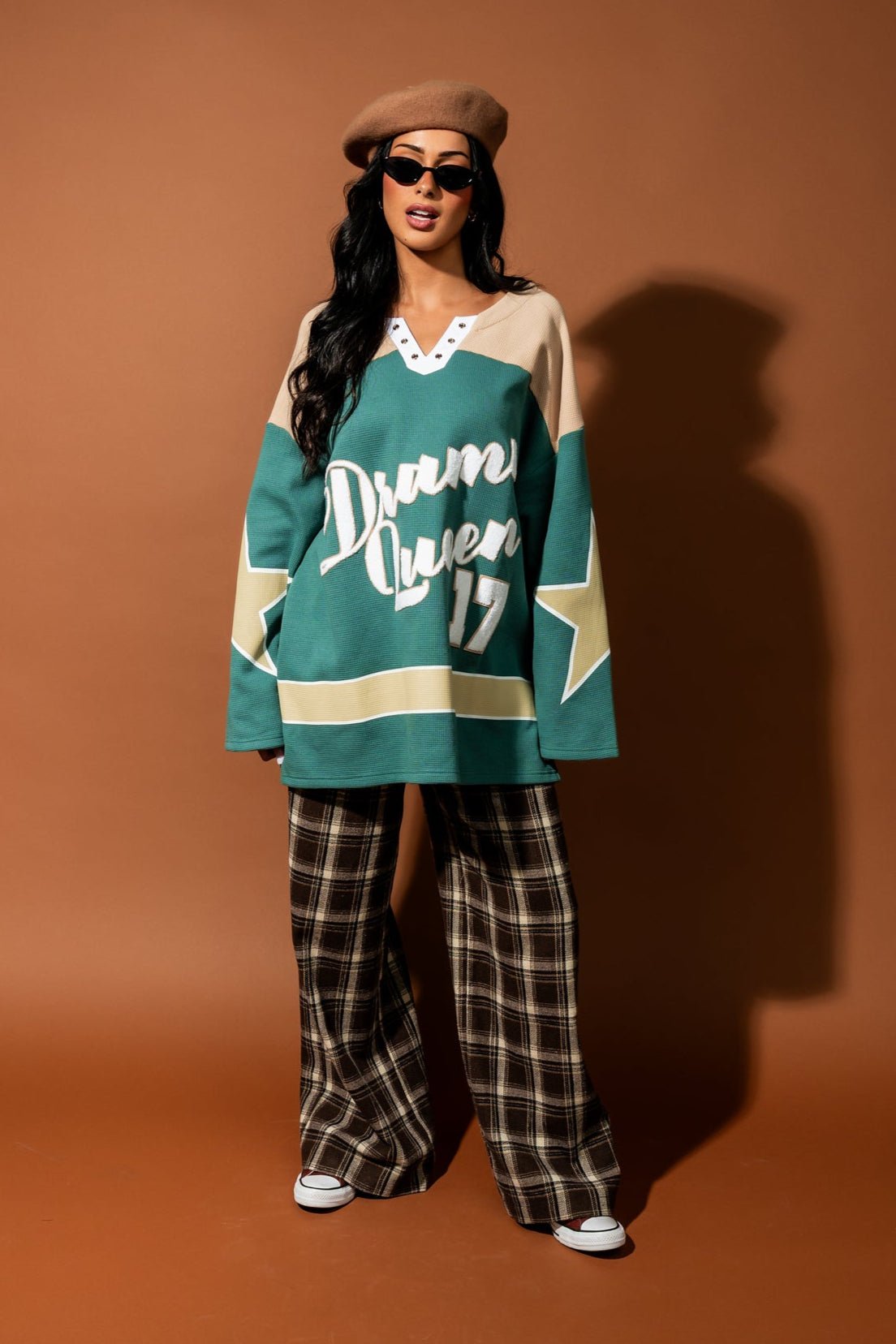 Not Your Drama Queen Waffle Knit Hockey Jersey - Dressed in Lala
