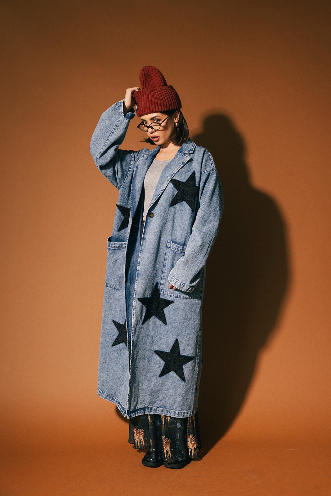 Notting Hill Rebel Denim Longline Coat - Dressed in Lala
