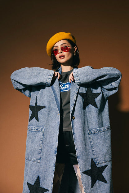 Notting Hill Rebel Denim Longline Coat - Dressed in Lala