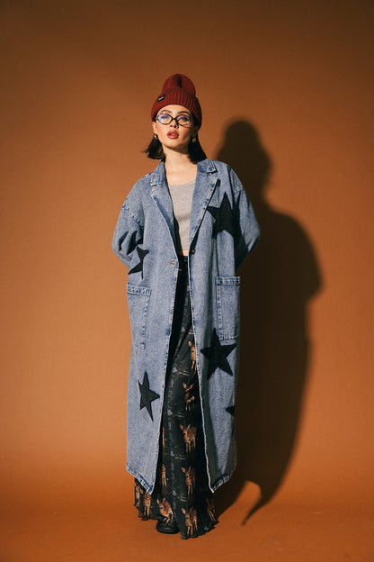 Notting Hill Rebel Denim Longline Coat - Dressed in Lala