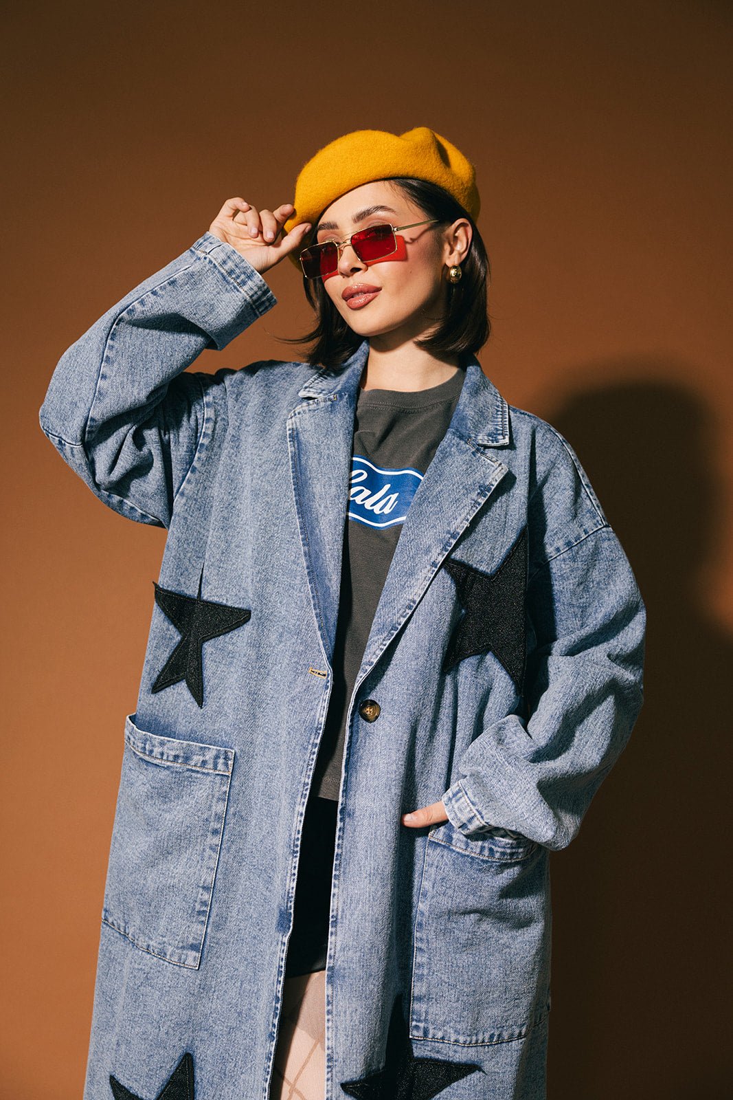 Notting Hill Rebel Denim Longline Coat - Dressed in Lala