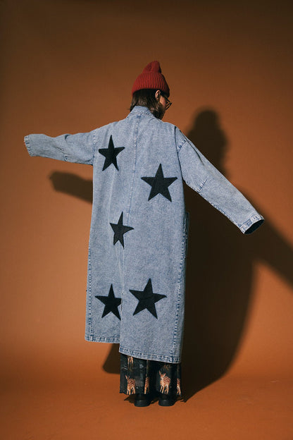 Notting Hill Rebel Denim Longline Coat - Dressed in Lala