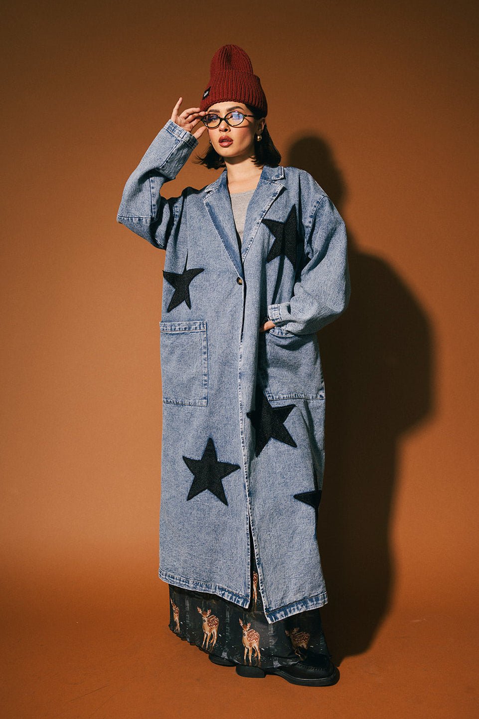 Notting Hill Rebel Denim Longline Coat - Dressed in Lala
