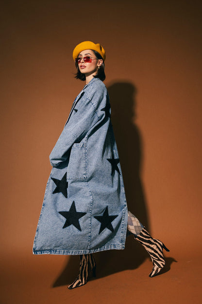 Notting Hill Rebel Denim Longline Coat - Dressed in Lala