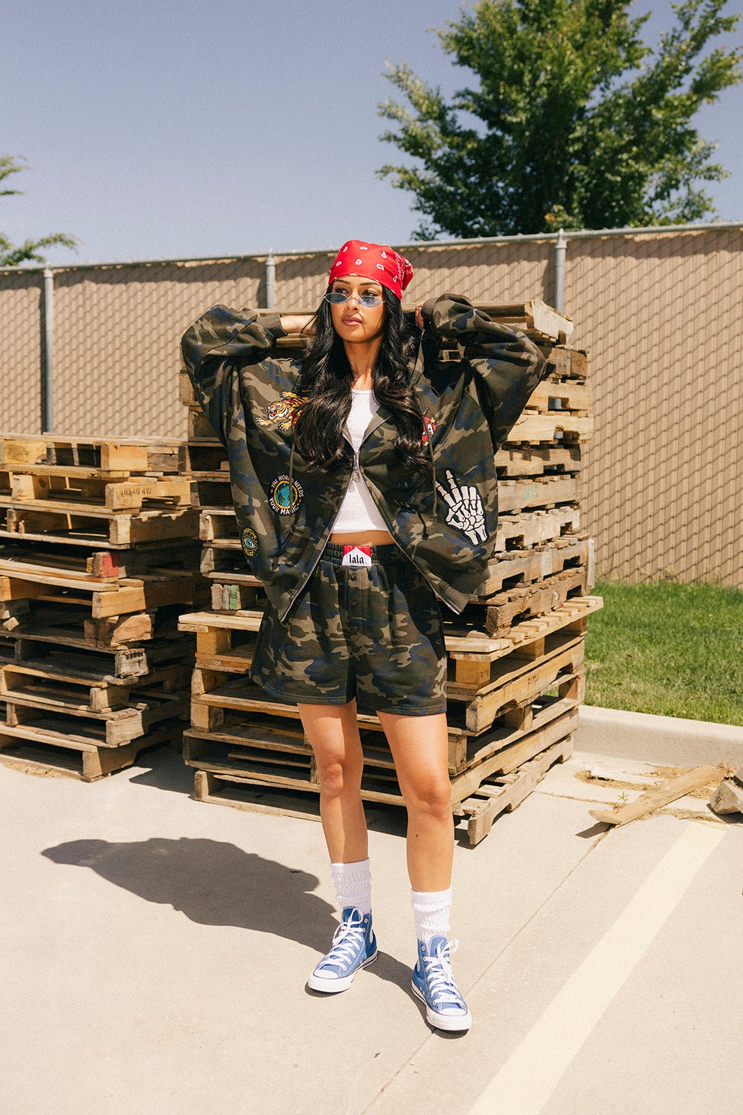Now or Never Camo Boxer Sweat Shorts - Dressed in Lala