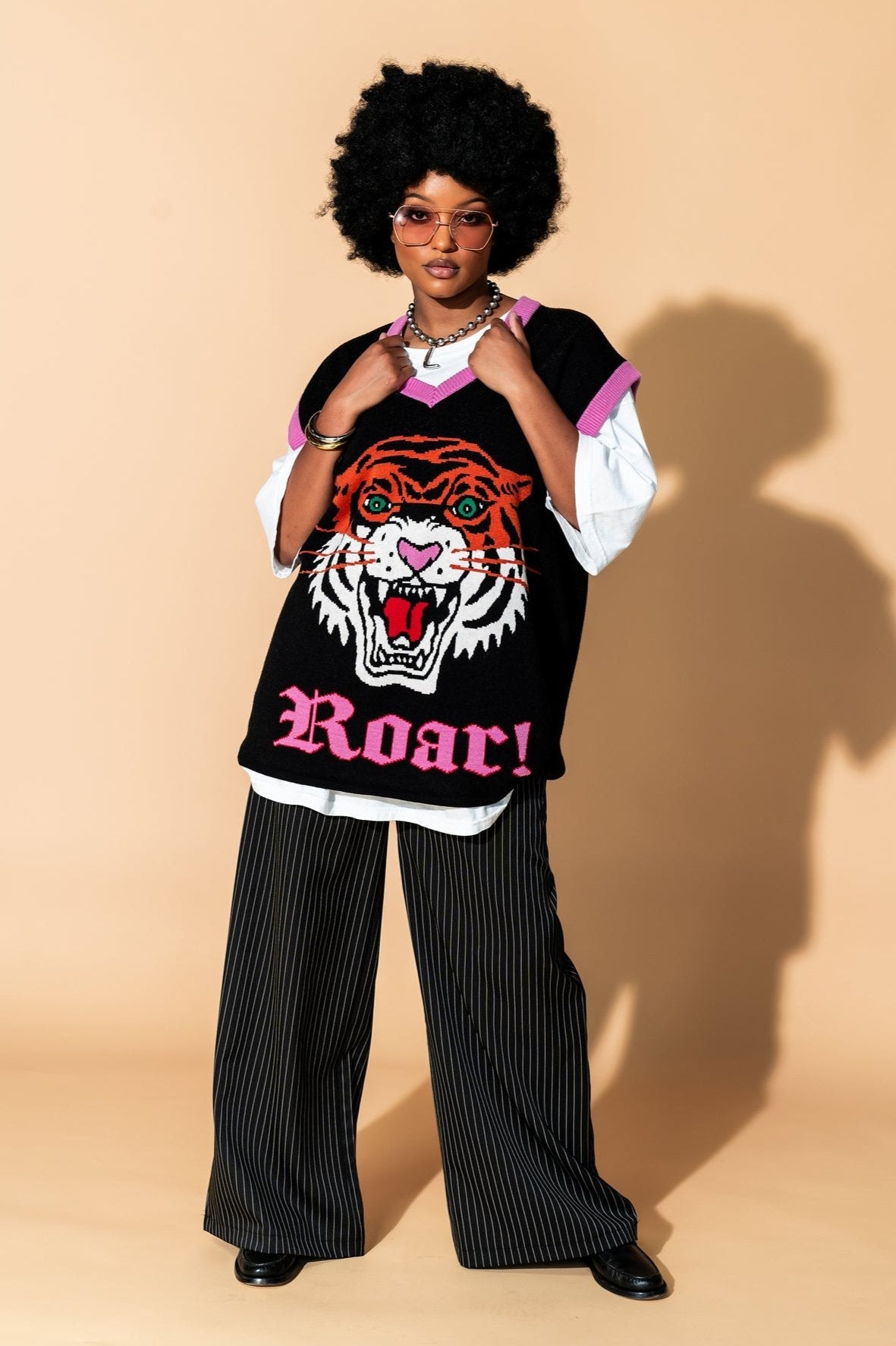 Oversized Sweater Vest in Hear Me Roar - Dressed in Lala