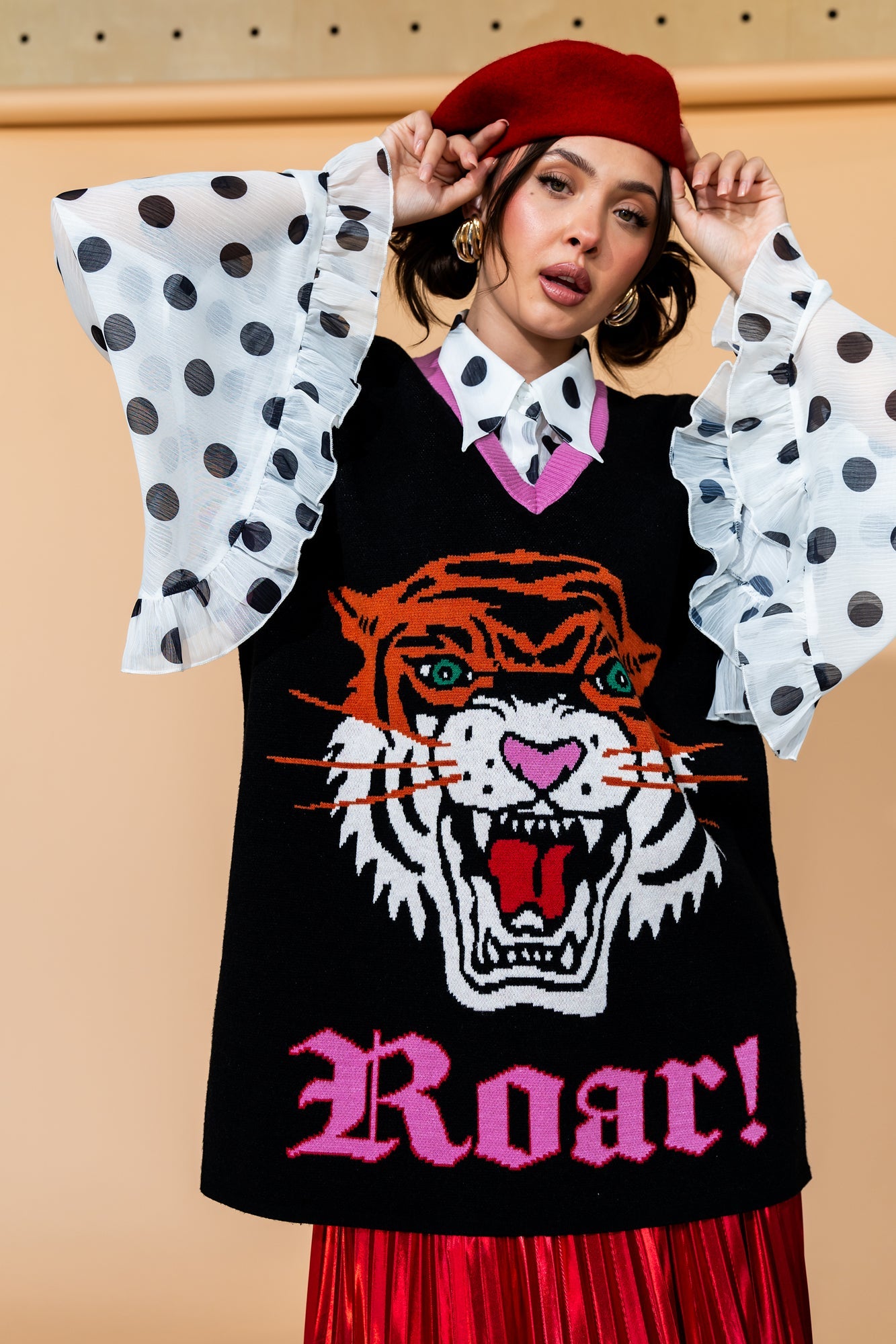 Oversized Sweater Vest in Hear Me Roar - Dressed in Lala