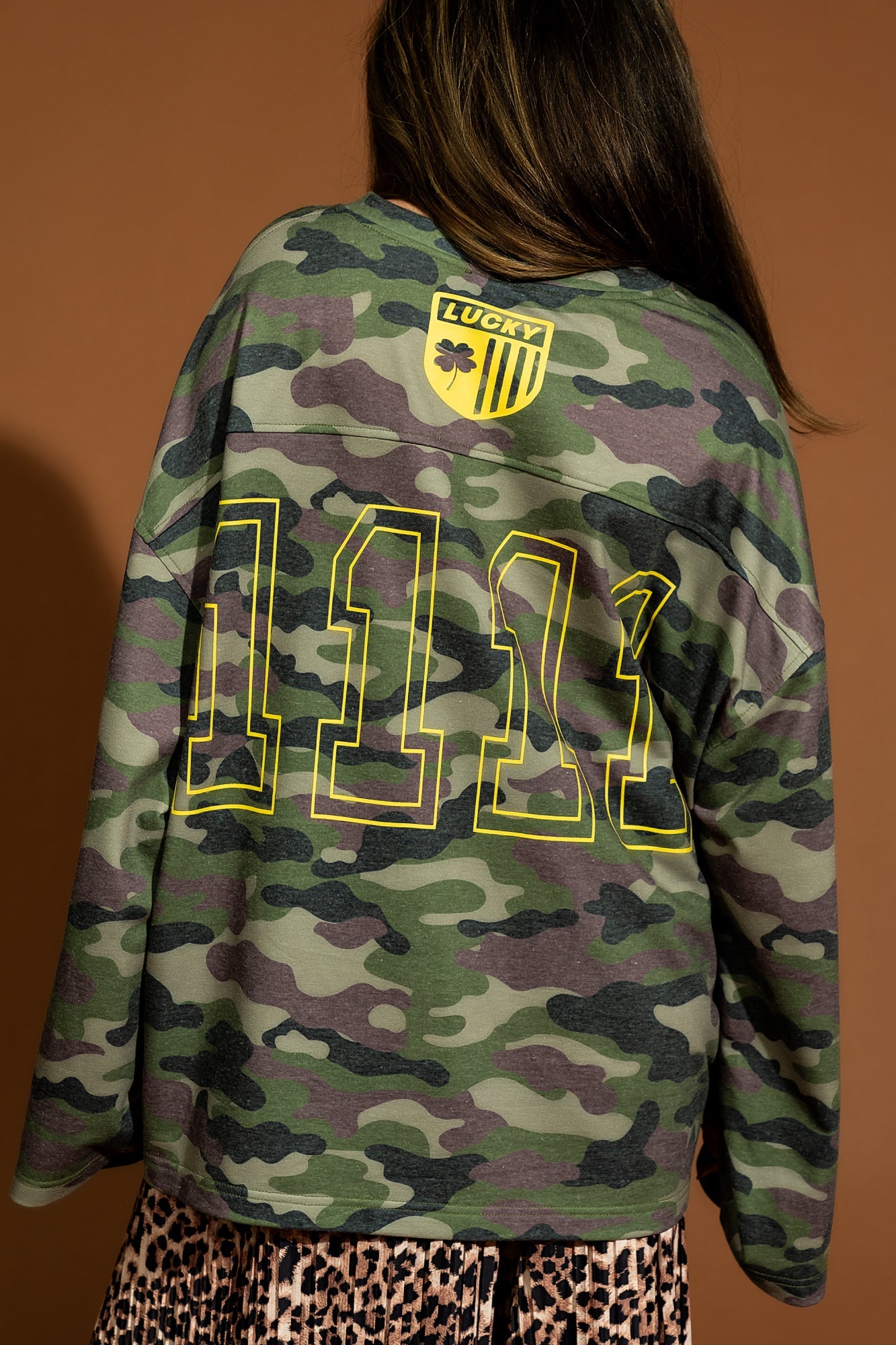 Oversized Weirdo Jersey Long Sleeve Tee in Camo - Dressed in Lala