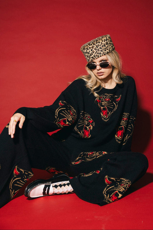 Panther Parade Knit Matching Set - Dressed in Lala