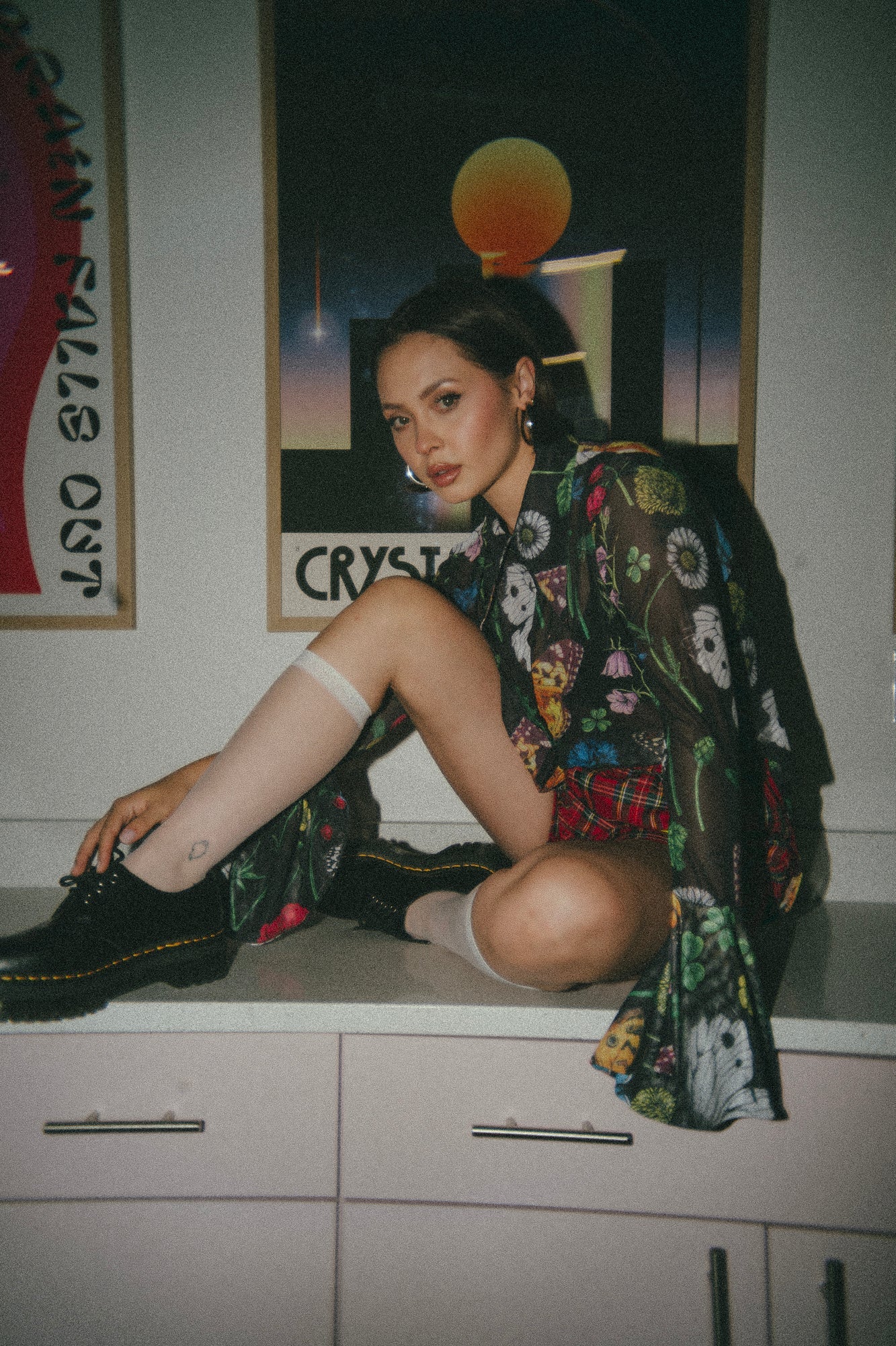 Paris For The Weekend Mesh Button Up in Folklore Florals - Dressed in Lala