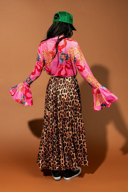 Paris For The Weekend Mesh Button Up in Year of the Dragon - Dressed in Lala