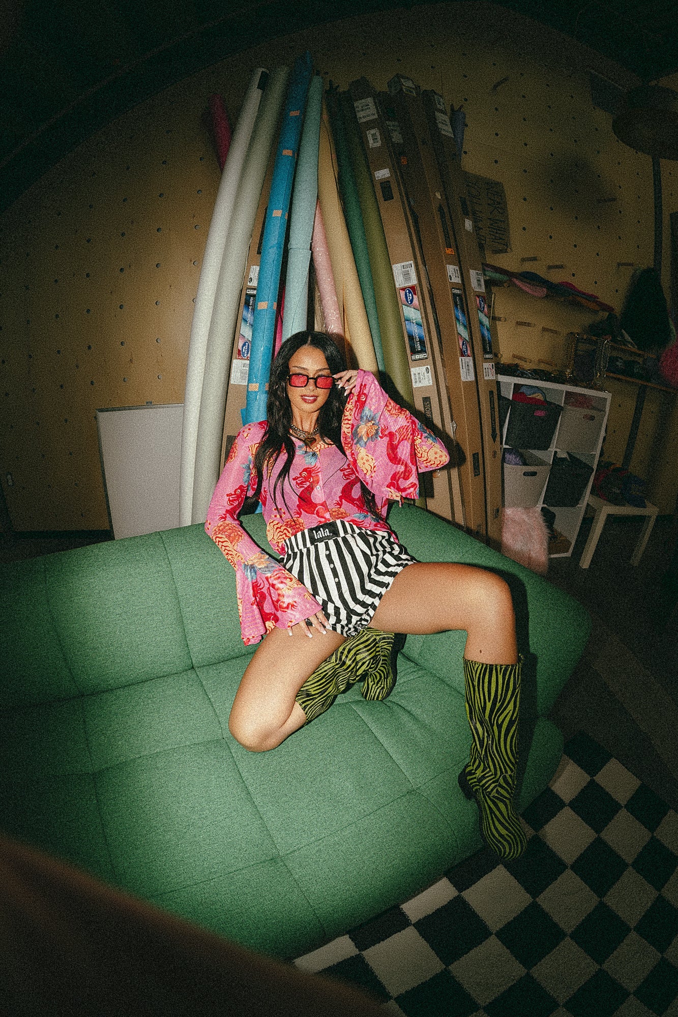 Paris For The Weekend Mesh Button Up in Year of the Dragon - Dressed in Lala