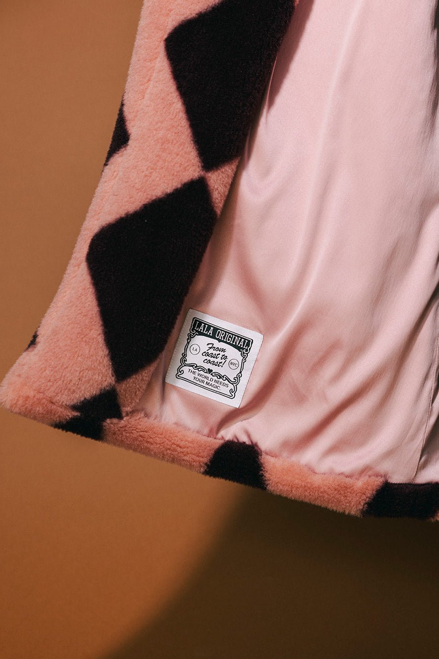 Pink Cosmos Longline Faux Fur Coat - Dressed in Lala