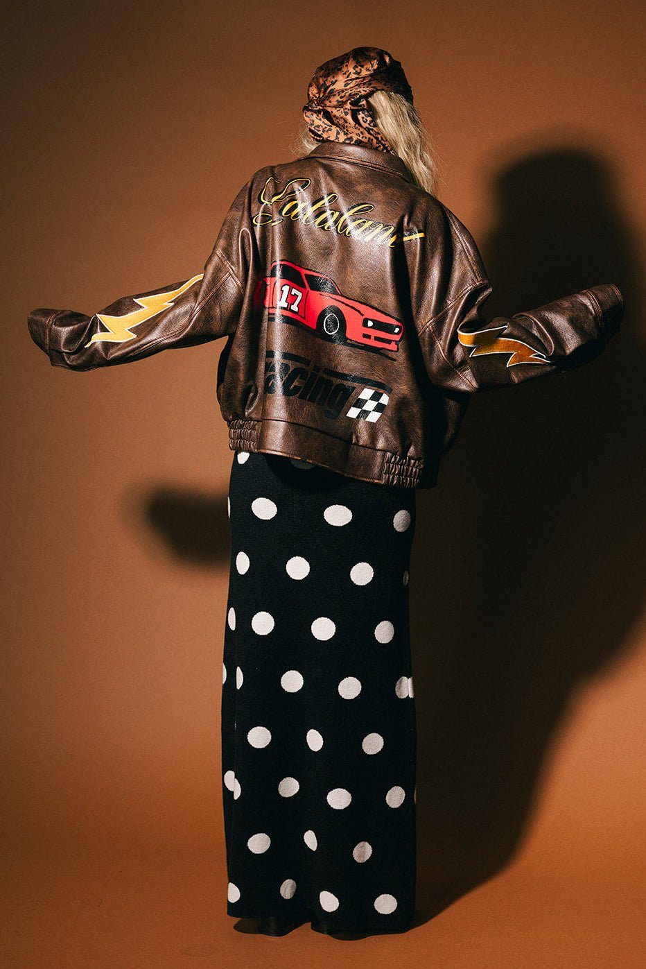 Pit Crew Vegan Leather Bomber Jacket - Dressed in Lala