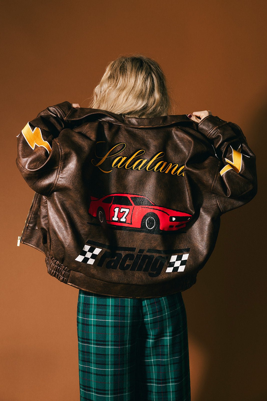 Pit Crew Vegan Leather Bomber Jacket - Dressed in Lala