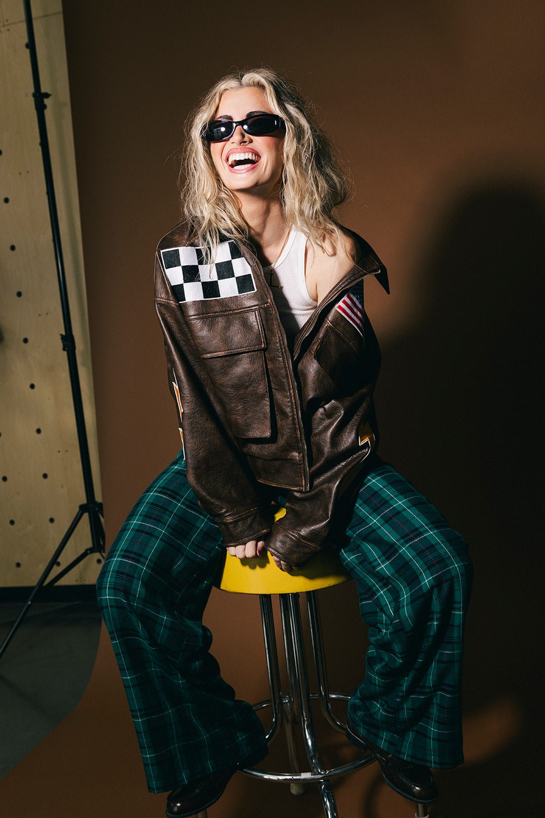 Pit Crew Vegan Leather Bomber Jacket - Dressed in Lala