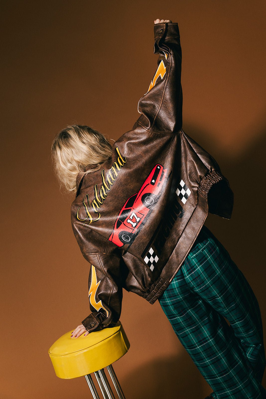 Pit Crew Vegan Leather Bomber Jacket - Dressed in Lala