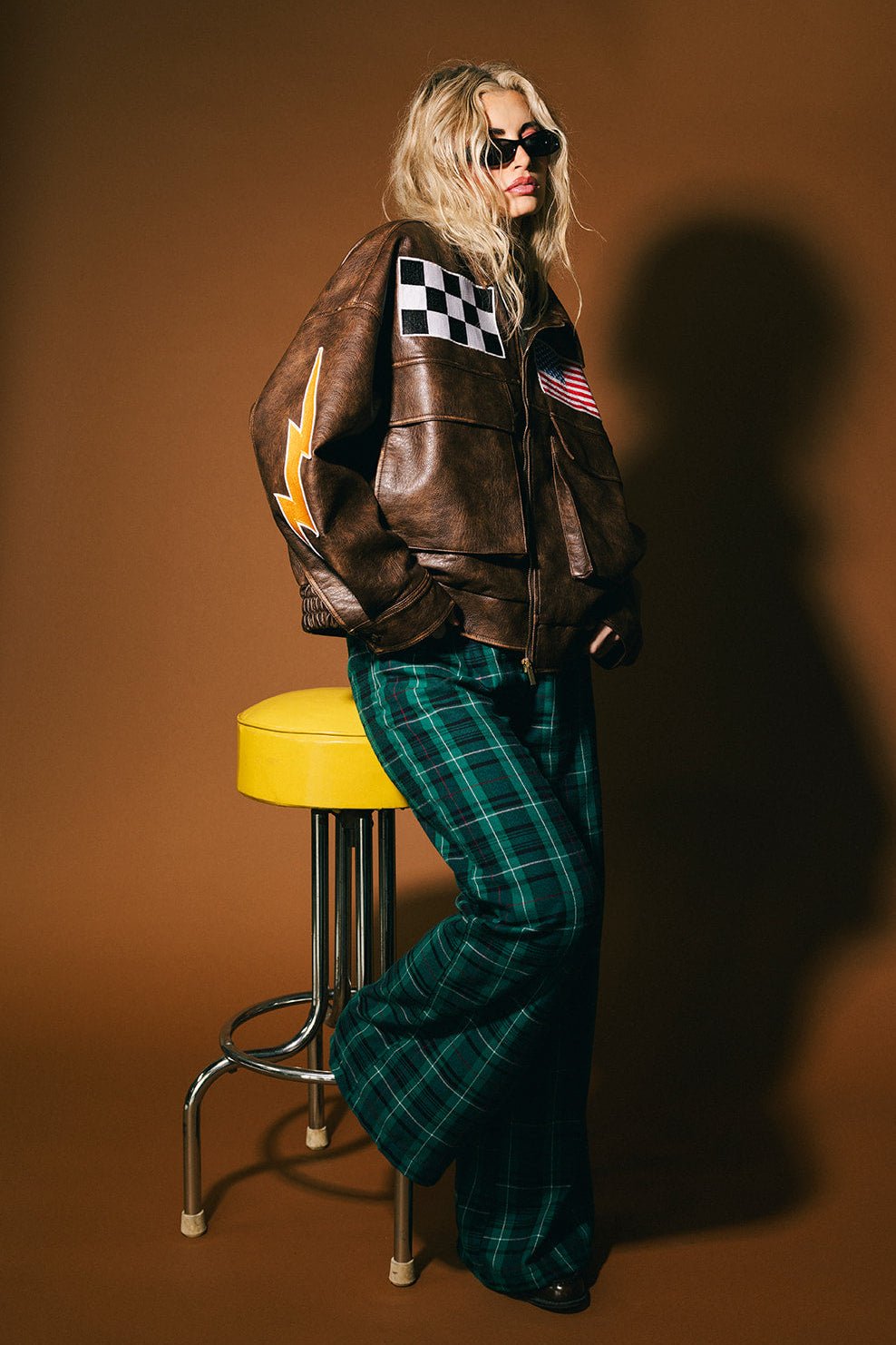 Pit Crew Vegan Leather Bomber Jacket - Dressed in Lala