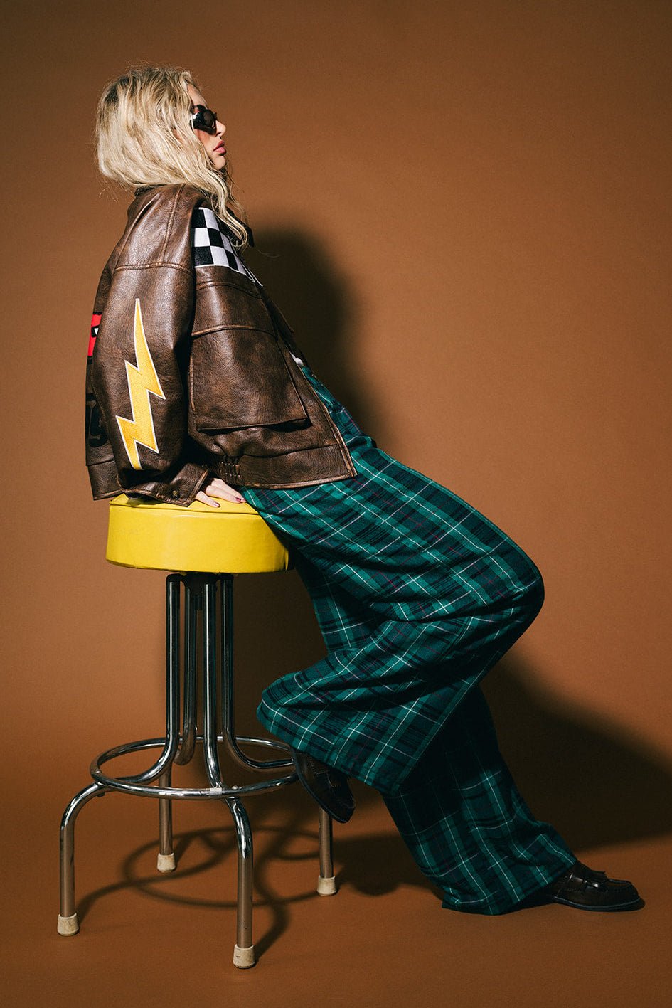 Pit Crew Vegan Leather Bomber Jacket - Dressed in Lala