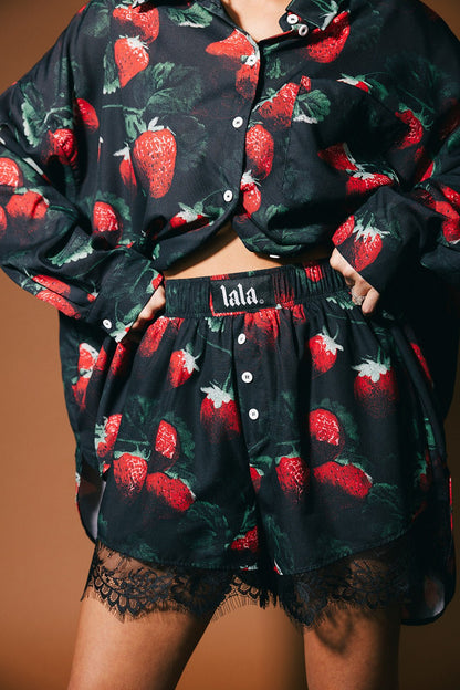 Pretty Little Mess Strawberry Boxer Shorts - Dressed in Lala
