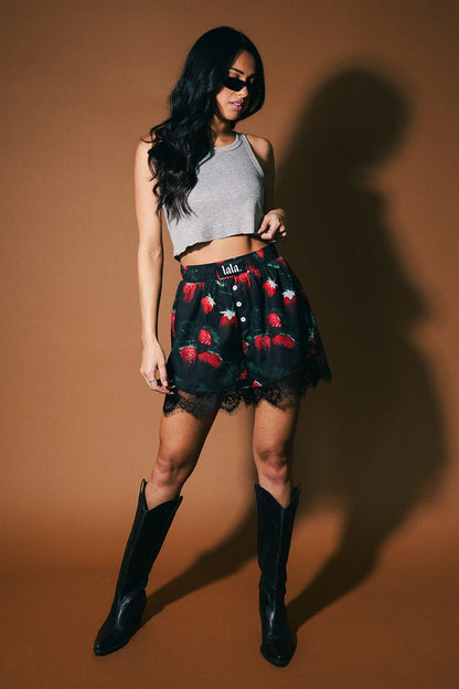Pretty Little Mess Strawberry Boxer Shorts - Dressed in Lala