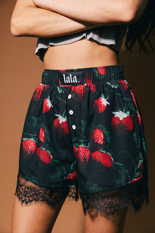 Pretty Little Mess Strawberry Boxer Shorts - Dressed in Lala