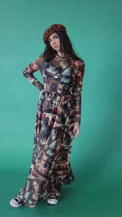 More You Mesh Maxi Dress in Cult of Cats