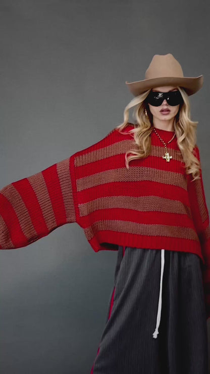 LOML Chunky Boxy Knit in Badland Stripes