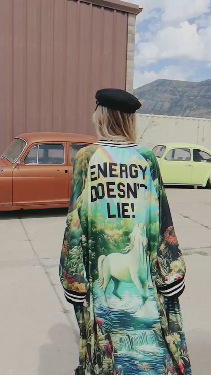 Energy Doesn't Lie Zip-Up Kimono Bomber