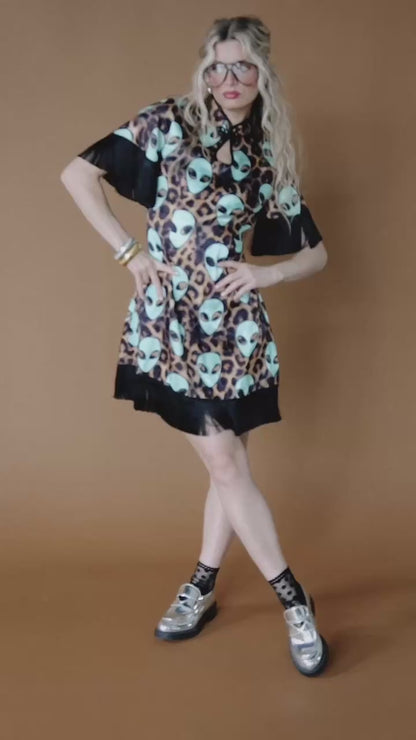Weirdo World Alien Fringe Mini Dress