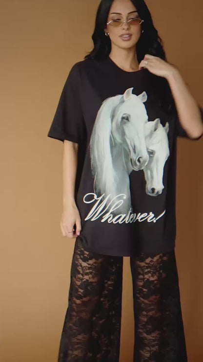 Girl, Whatever Oversized Mustang Tee *RESTOCKED*