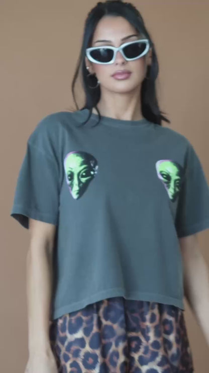 Greetings Earthling Alien Boxy Tee *RESTOCKED*