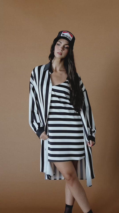 Jailbird Satin Dress + Duster Set