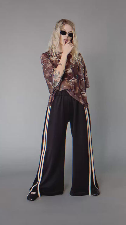 Lala Design Studios Scuba Wide Leg Track Pants