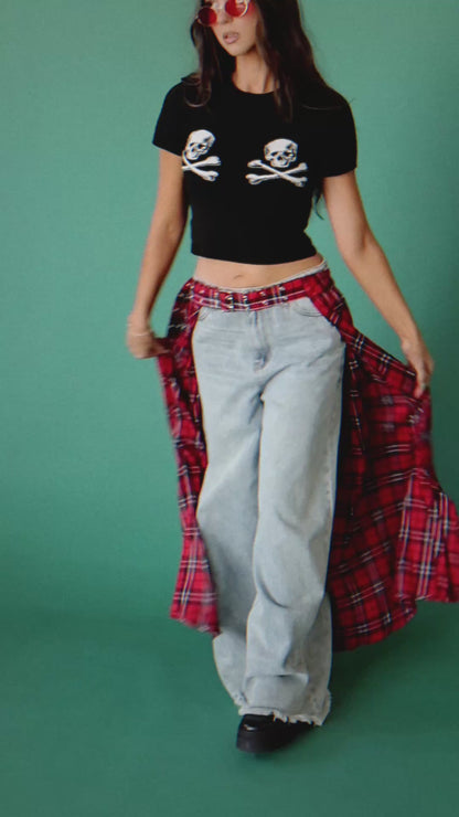 Bad Influence Pleated Skirt Belt