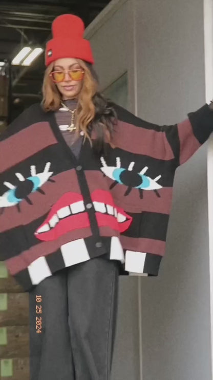 Here's To The Weirdos Oversized Cardigan