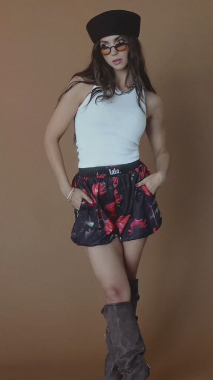 Big Heart Bloomer Boxer Shorts in Roses
