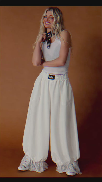 All For Fun Seersucker Bloomer Pants in White