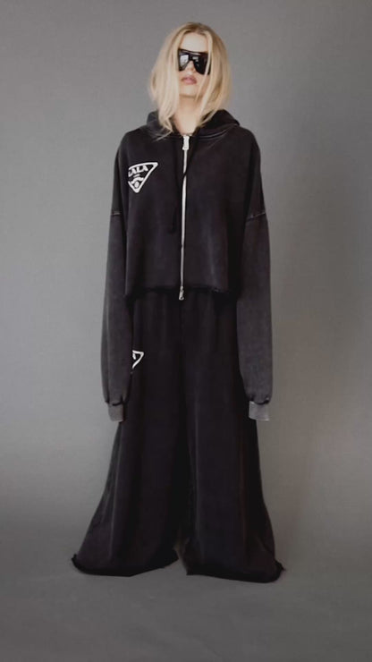 House of Lala Cropped Zip Up Hoodie