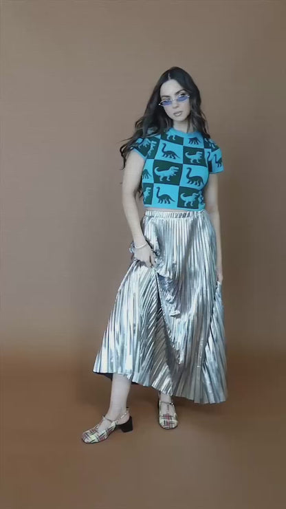 Dino Drama Knit Baby Tee