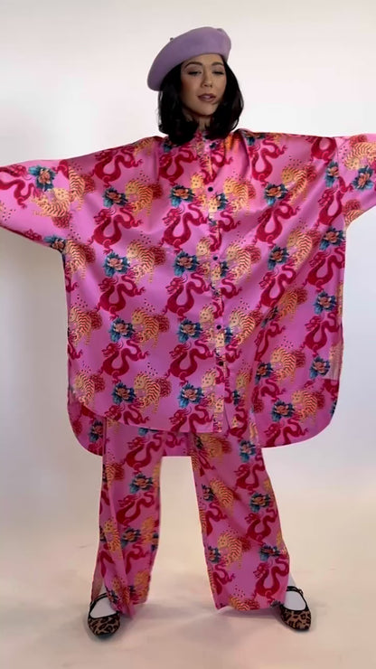 Lala Satin Playsuit in Year of the Dragon