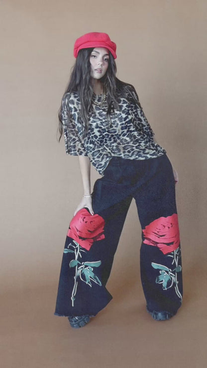 La Vie En Rose Wide Leg Denim