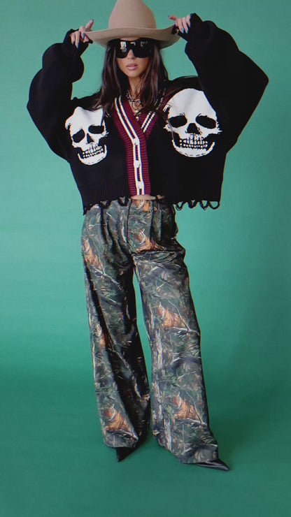 Bad To The Bone Cropped Distressed Cardigan