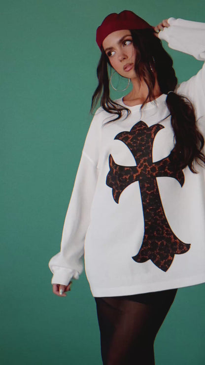 Till Forever Leopard Cross Oversized Thermal