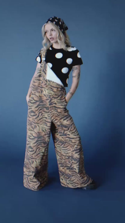 Go Get 'Em Tiger Wide Leg Workwear Overalls